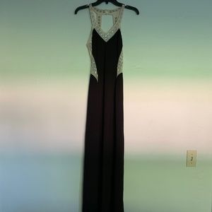 Windsor Black Formal Dress Mesh Cutaways and Rhine